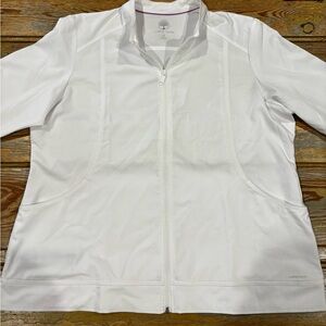 Healing Hands White Zip-Up Scrub Jacket